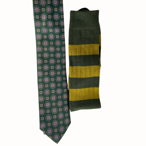 Pack Corbata Redsson Green y Calcetin Canale - Imagen 2