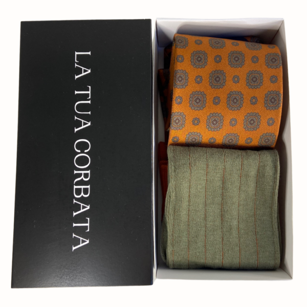 Pack Corbata Sixt Orange y Calcetin Canale