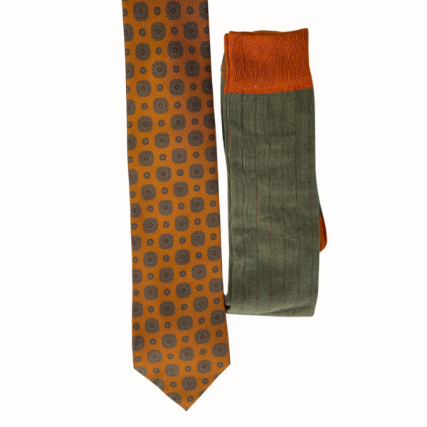 Pack Corbata Sixt Orange y Calcetin Canale - Imagen 2
