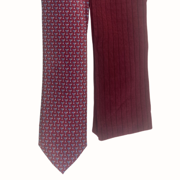 Pack Corbata Cocktail burdeos y Calcetin Canale - Imagen 2