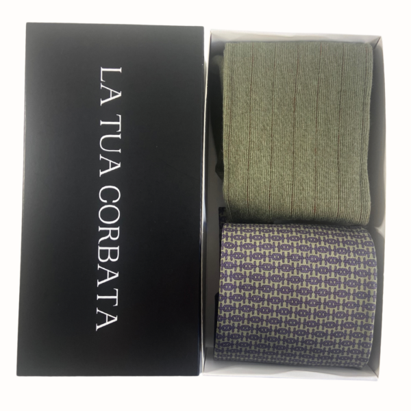 Pack Corbata Engage Green y Calcetin Canale