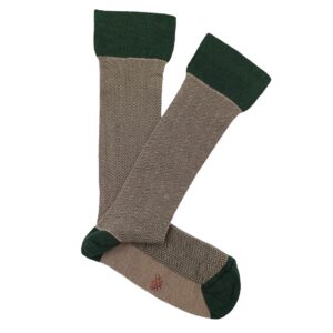 Calcetín Espiga Caña Alta Beige - Verde