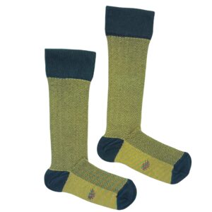 Calcetín Canalé Caña Alta Espiga -Amarillo - Gris