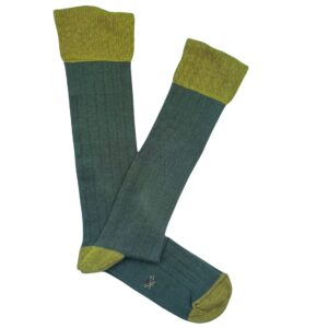 Calcetín Canalé Caña Alta - Verde y Amarillo